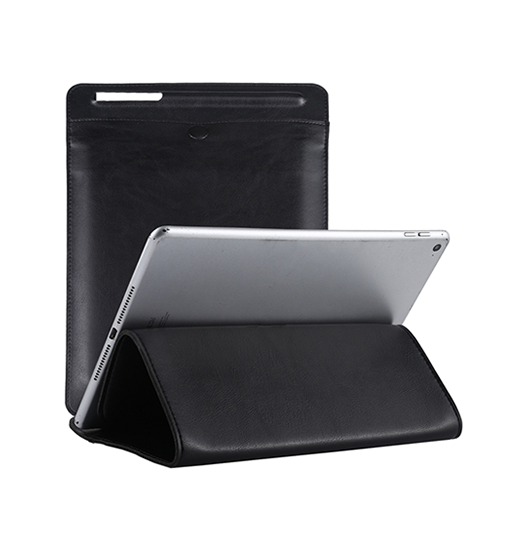 Se iPad Pro 9.7" - DELUXE&trade; Læder Sleeve/Taske - Sort hos DeluxeCovers