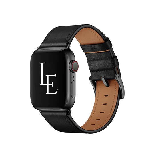 Se Apple Watch (38/40/SE/41mm) - L'Empiri&trade; Verona Ægte Læder Rem - Mat Sort hos DeluxeCovers