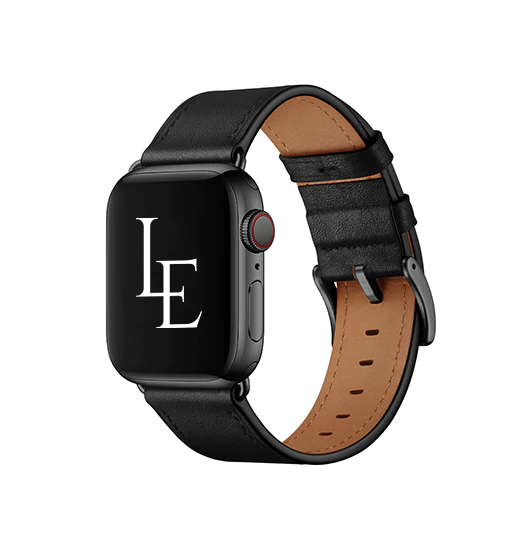 Se Apple Watch (42/44/SE/45mm & Ultra) - L'Empiri&trade; Verona Ægte Læder Rem - Mat Sort hos DeluxeCovers