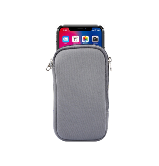 Billede af iPhone X/XS - Simple Nylon Sleeve Etui M. Lynlås - Grå