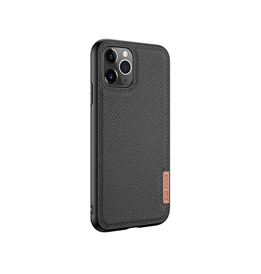 Se iPhone 12 Pro Max - DUX DUCIS® Luxe Cover - Tekstil Design - Sort hos DeluxeCovers