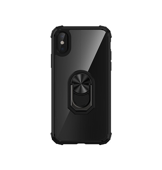 Billede af iPhone X/Xs - Cover M. Ring & Magnetisk Kickstand - Sort