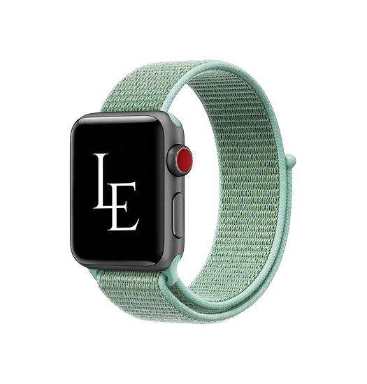 Billede af Apple Watch (42/44/SE/45mm & Ultra) - L'Empiri&trade; Nylon Velcro Rem - Grøn