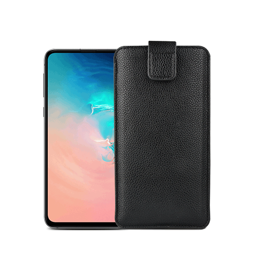 Se Samsung Galaxy S10e - Verona Læder Sleeve M. Lukning - Black Onyx hos DeluxeCovers