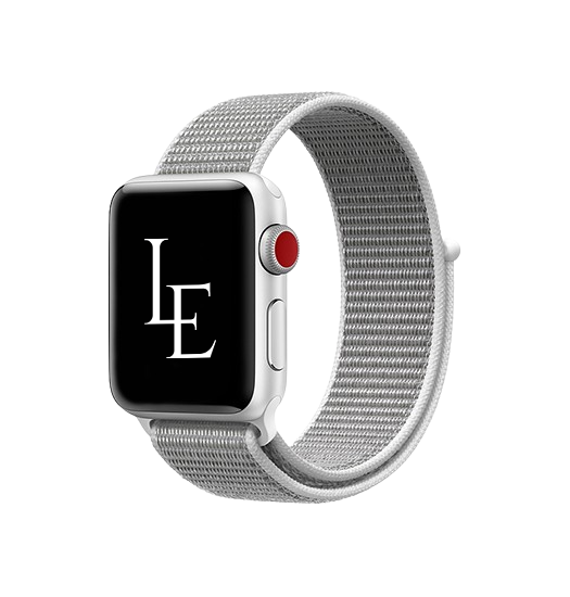 Billede af Apple Watch (42/44/SE/45mm & Ultra) - L'Empiri&trade; Nylon Velcro Rem - Sølv