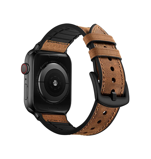 Billede af Apple Watch (38/40/SE/41mm) - Deluxe&trade; Milano Ægte Læder Rem - Brun