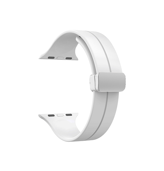 Billede af Apple Watch (42/44/SE/45mm & Ultra) - S-Line&trade; Silikone Rem - Hvid