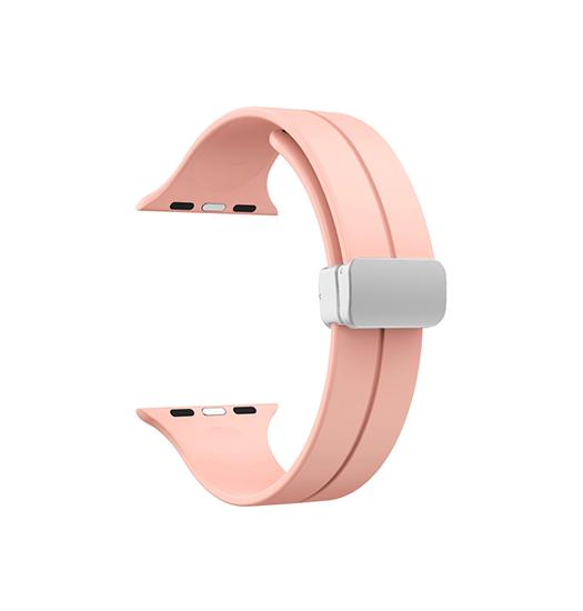 Se Apple Watch (42/44/SE/45mm & Ultra) - S-Line&trade; Silikone Rem - Pink hos DeluxeCovers