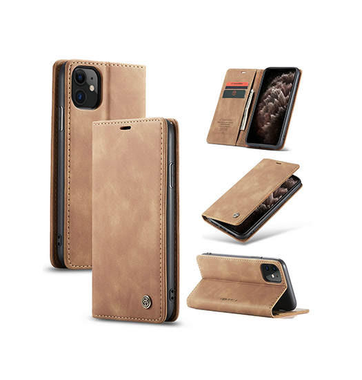 Iphone 11 Caseme&trade; Noble Læder Etui / Pung Brun