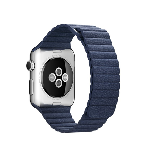 Billede af Apple Watch (42/44/SE/45mm & Ultra) - Valence&trade; Loop Læder Rem - Navy