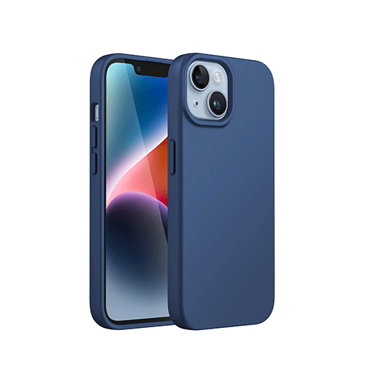 Billede af iPhone 14 - Deluxe&trade; Soft Touch Silikone Cover - Blå