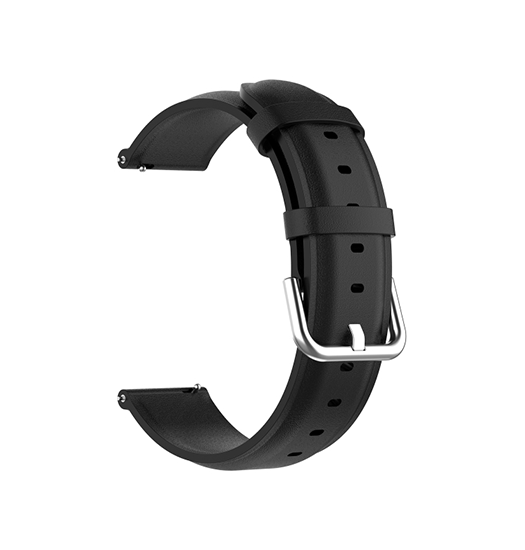 Billede af Samsung Galaxy Watch 4 - ADENA&trade; Round Tail Læder Urrem - Sort