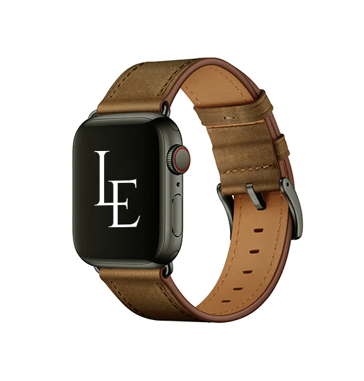 Se Apple Watch (38/40/SE/41mm) - L'Empiri&trade; Verona Ægte Læder Rem - Retro brun hos DeluxeCovers