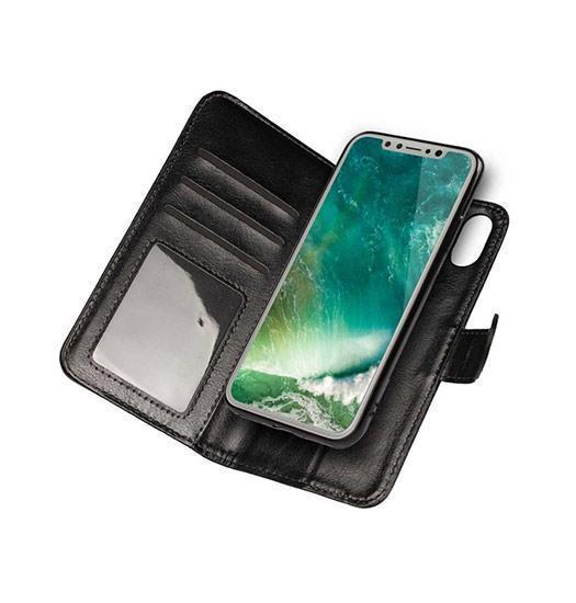 Billede af iPhone XS Max - Vintage 2-In-1 Læder Etui M. Aftageligt Cover - Sort/Grå