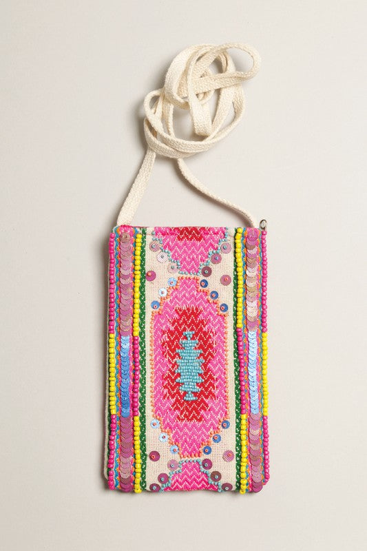 Bohemian Embellished Cell Phone Crossbody