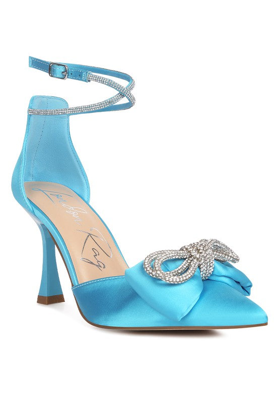 Embellished Bow Stiletto Heel Sandals