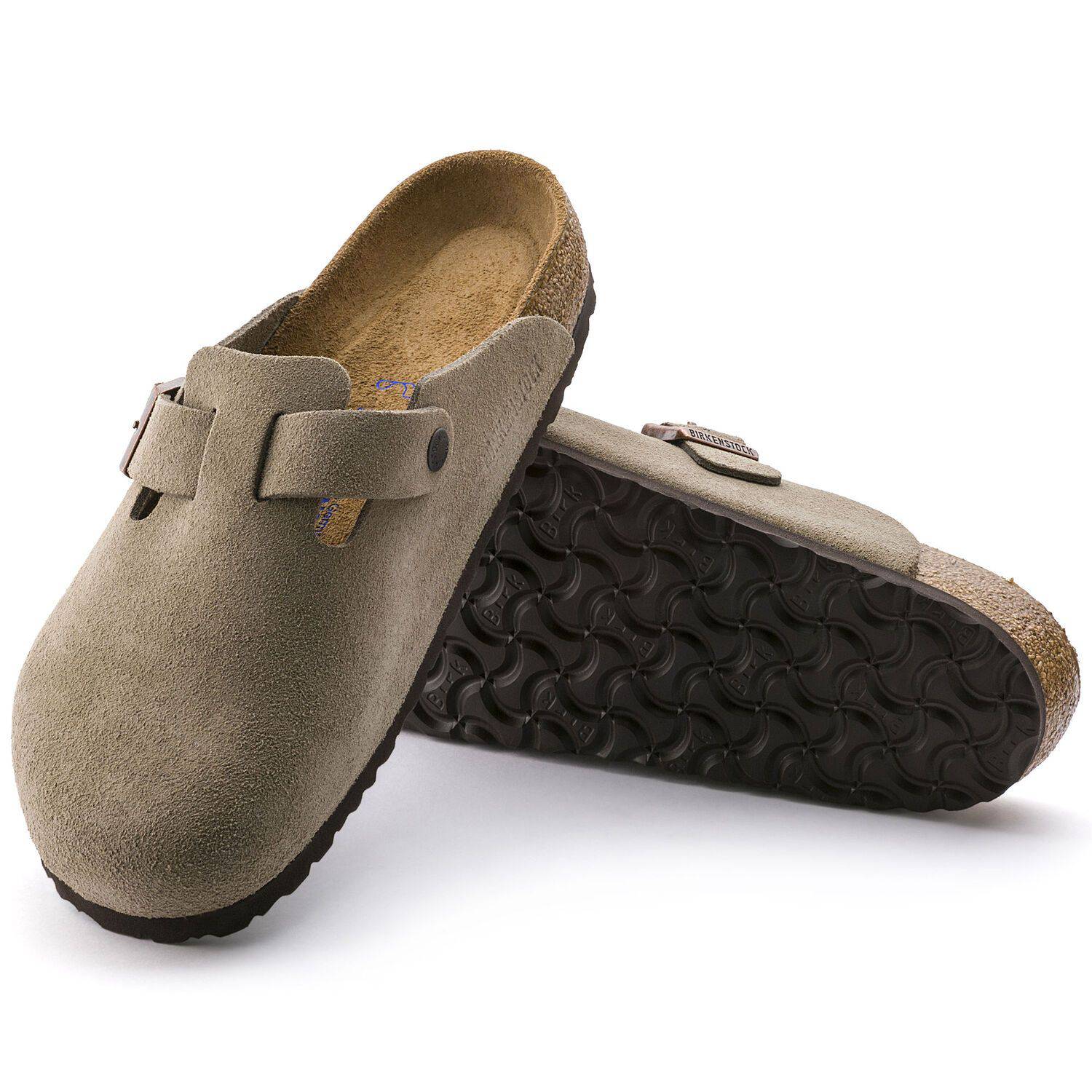 Birkenstock Boston Taupe Suede Soft Footbed Sandal 0560771/0560773