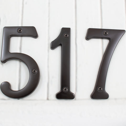 4" HD House Numbers in Oil-Rubbed Bronze