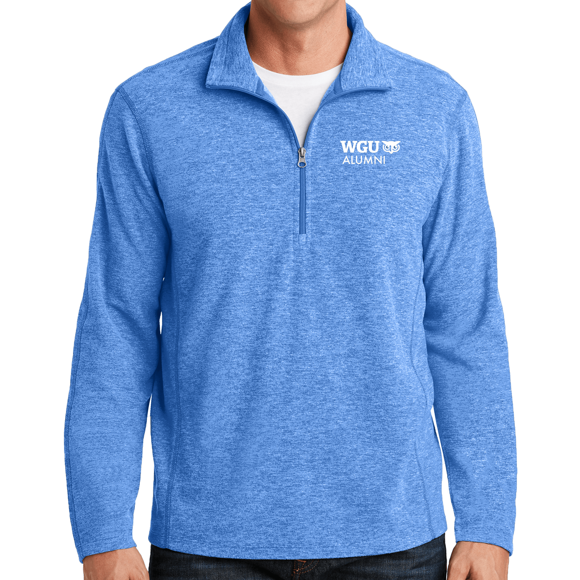 Port Authority® Heather Microfleece 1/2-Zip Pullover - Alumni