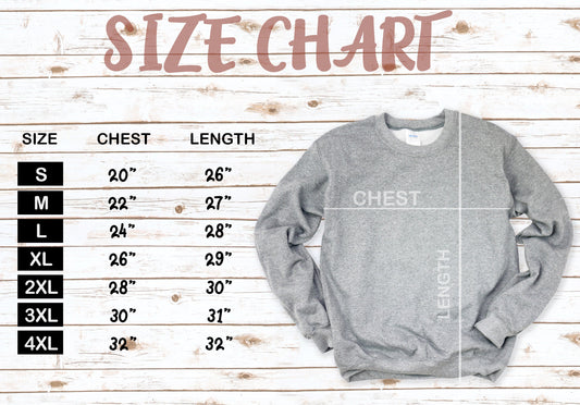 Size Chart Gildan 18000 Mens Sweatshirt Size Guide