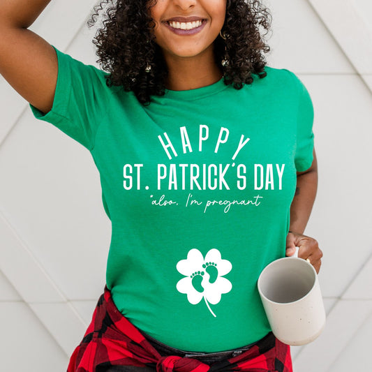 CafePress - First St. Patrick's Day Maternity T Shirt - Cotton Maternity T- shirt, Cute & Funny Pregnancy Tee 