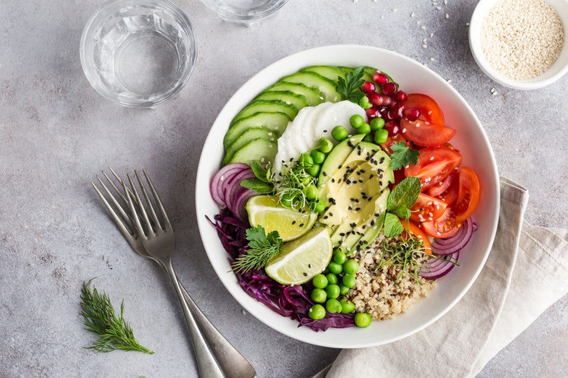 Vegetarian Rainbow Quinoa Bowl Recipe | Vegetarian Lunch Bowl – SWEAT