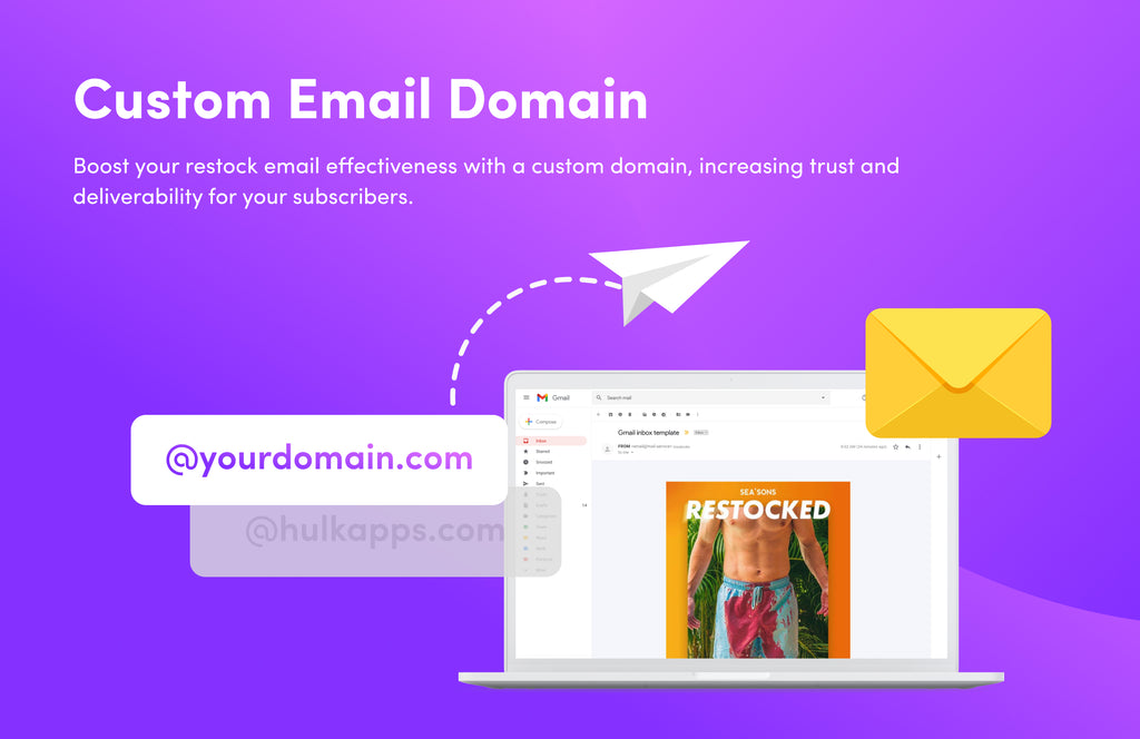 Custom Email Domain - Hulk Restock & Back in Stock App