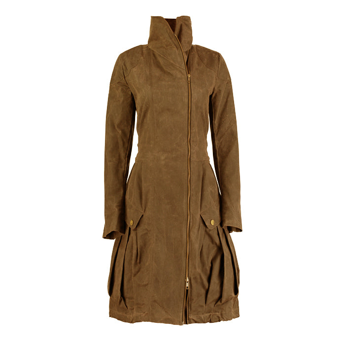 womens long wax coat