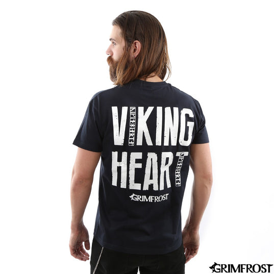 T-shirt, Viking Heart, Navy Blue– Grimfrost