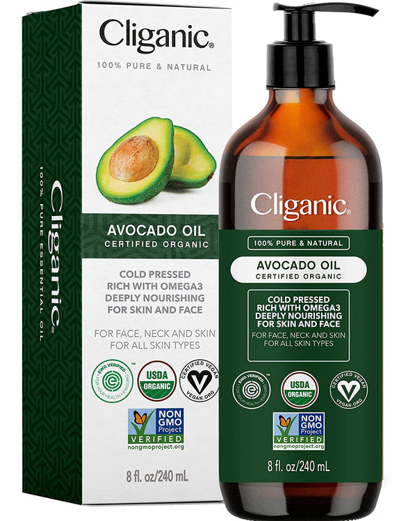 Cliganic USDA Organic Rosehip Seed Oil for Face, 100% Pure | Natural