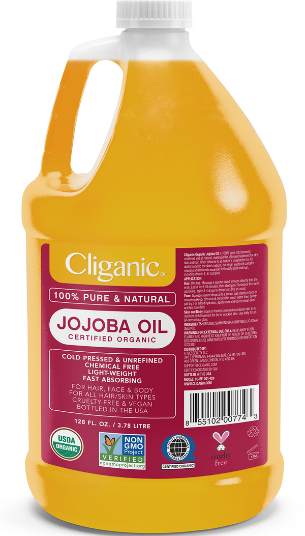 Cliganic Jojoba Oil Non-GMO Bulk 16 oz