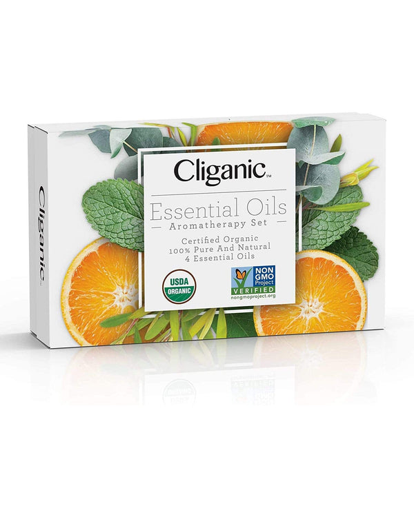 Cliganic USDA Organic Aromatherapy TOP 12 Essential Oils Set, 100% Pure -  Peppermint, Lavender, Eucalyptus, Tea Tree, Lemongrass, Rosemary