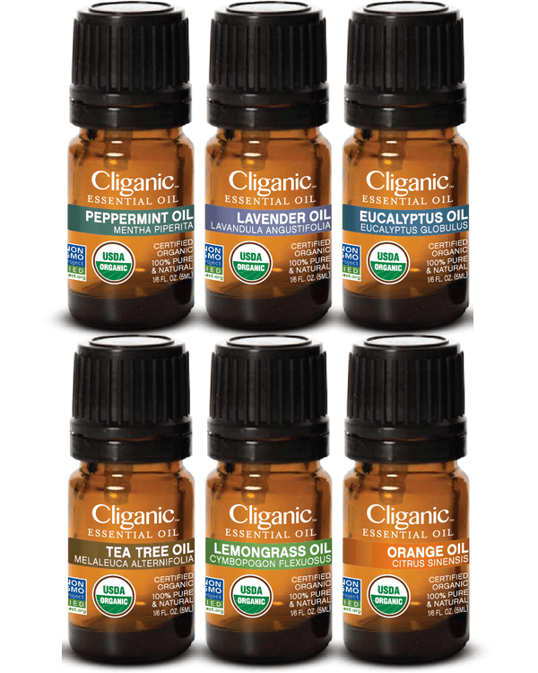 Organic Aromatherapy Set (Top 8 Essential Oils Set) Cliganic
