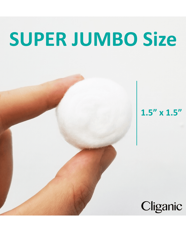 Organic Super Jumbo Cotton Balls Cliganic