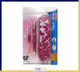 Papermate Handwriting Fountain Pen Set with Pen Case Pink-Special Purchase