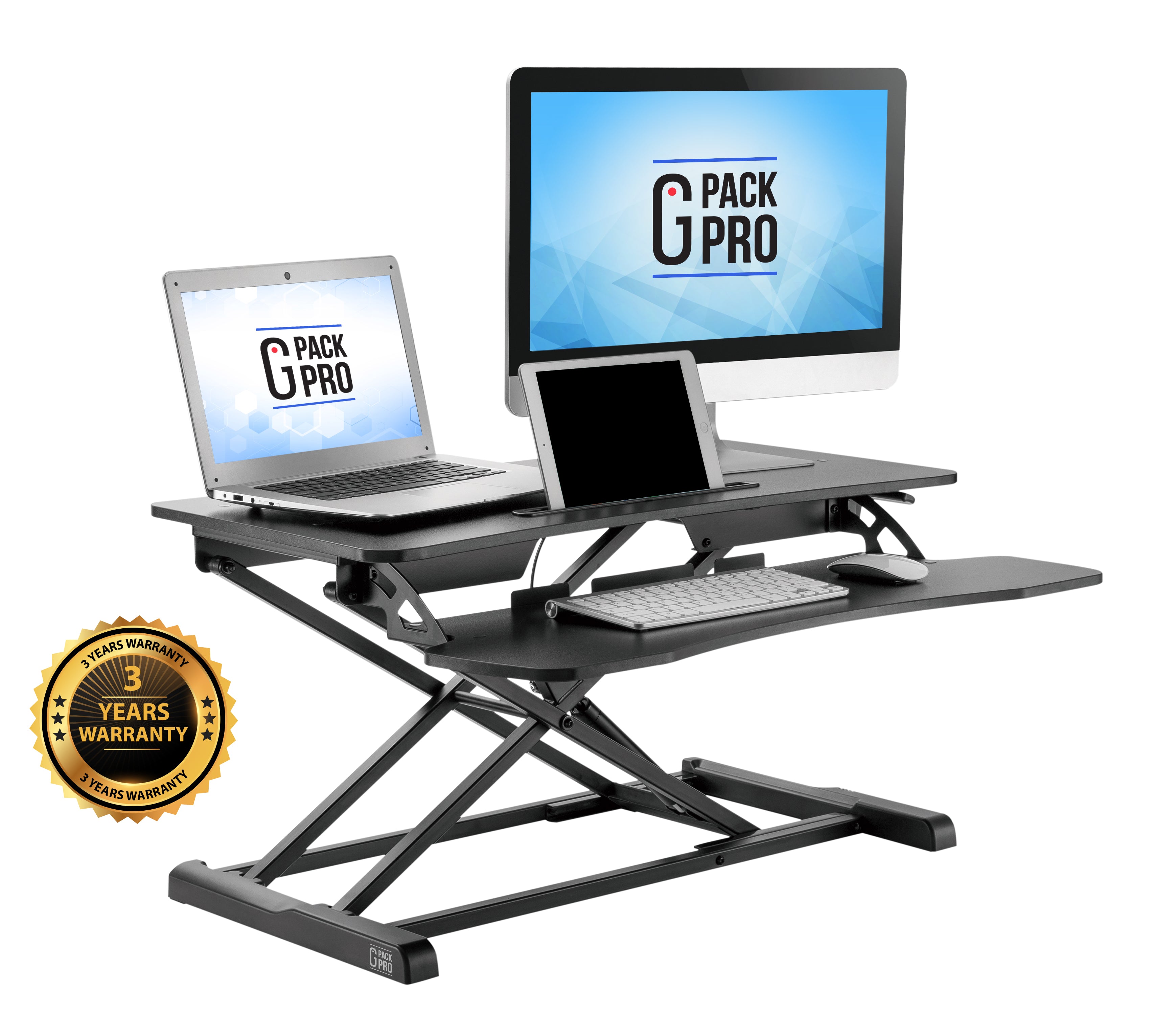 Adjustable Standing Desk Converter By G Pack Pro Slim Elite