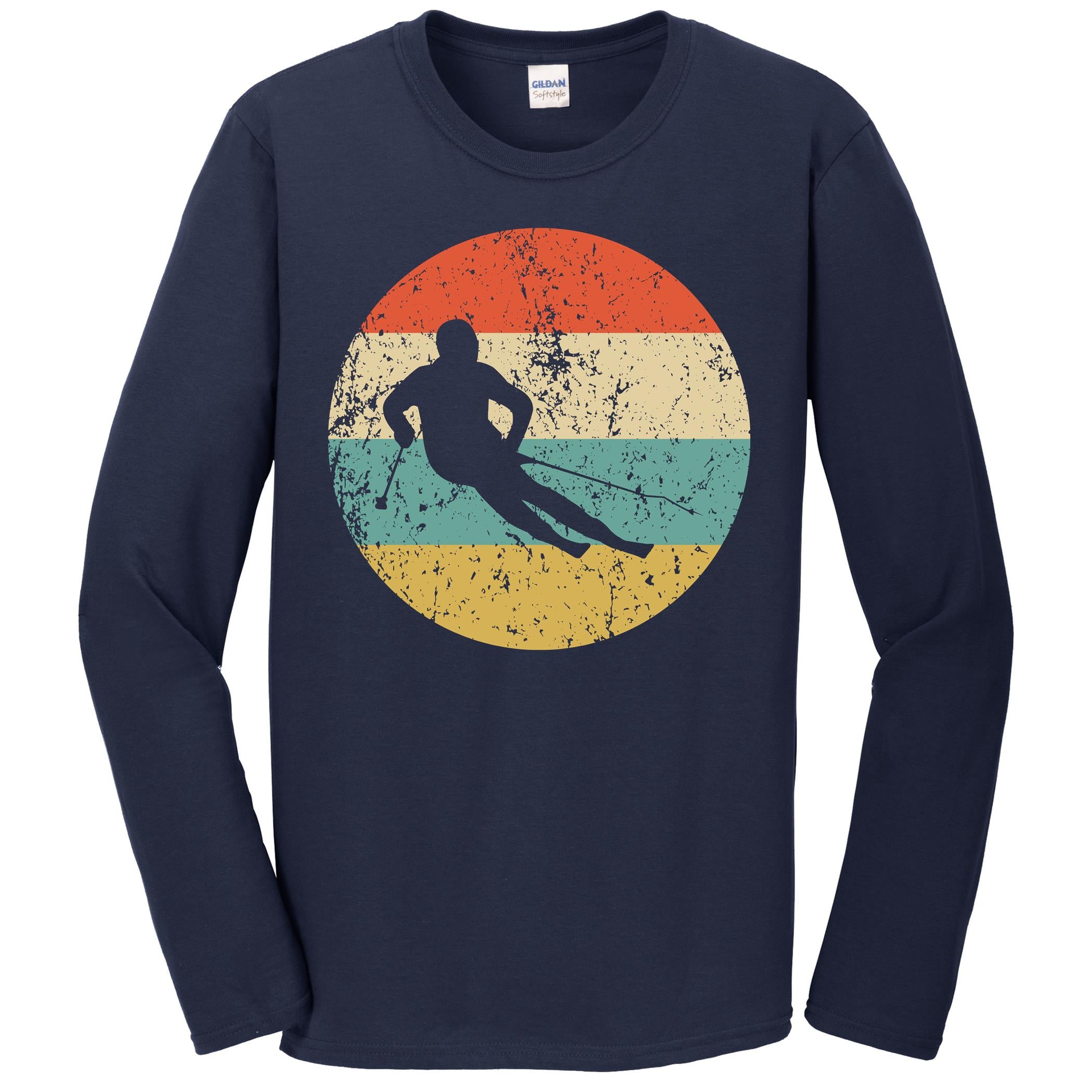 Skiing Shirt - Vintage Retro Skier Long Sleeve T-Shirt - Skiing