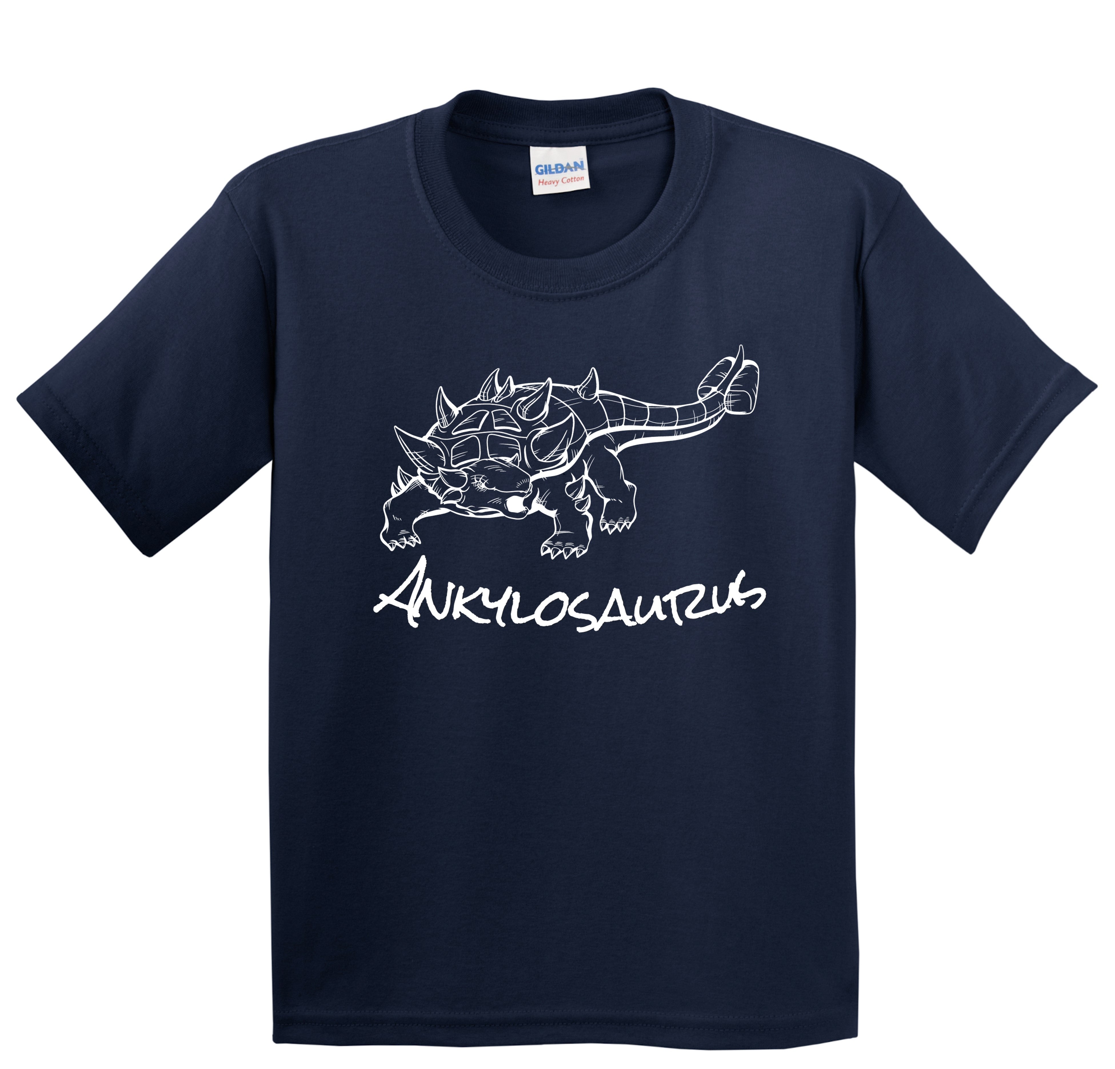 Kids Dinosaur Shirt - Ankylosaurus Sketch Prehistoric Animal Dinosaur T-Shirt - Picture 4 of 4