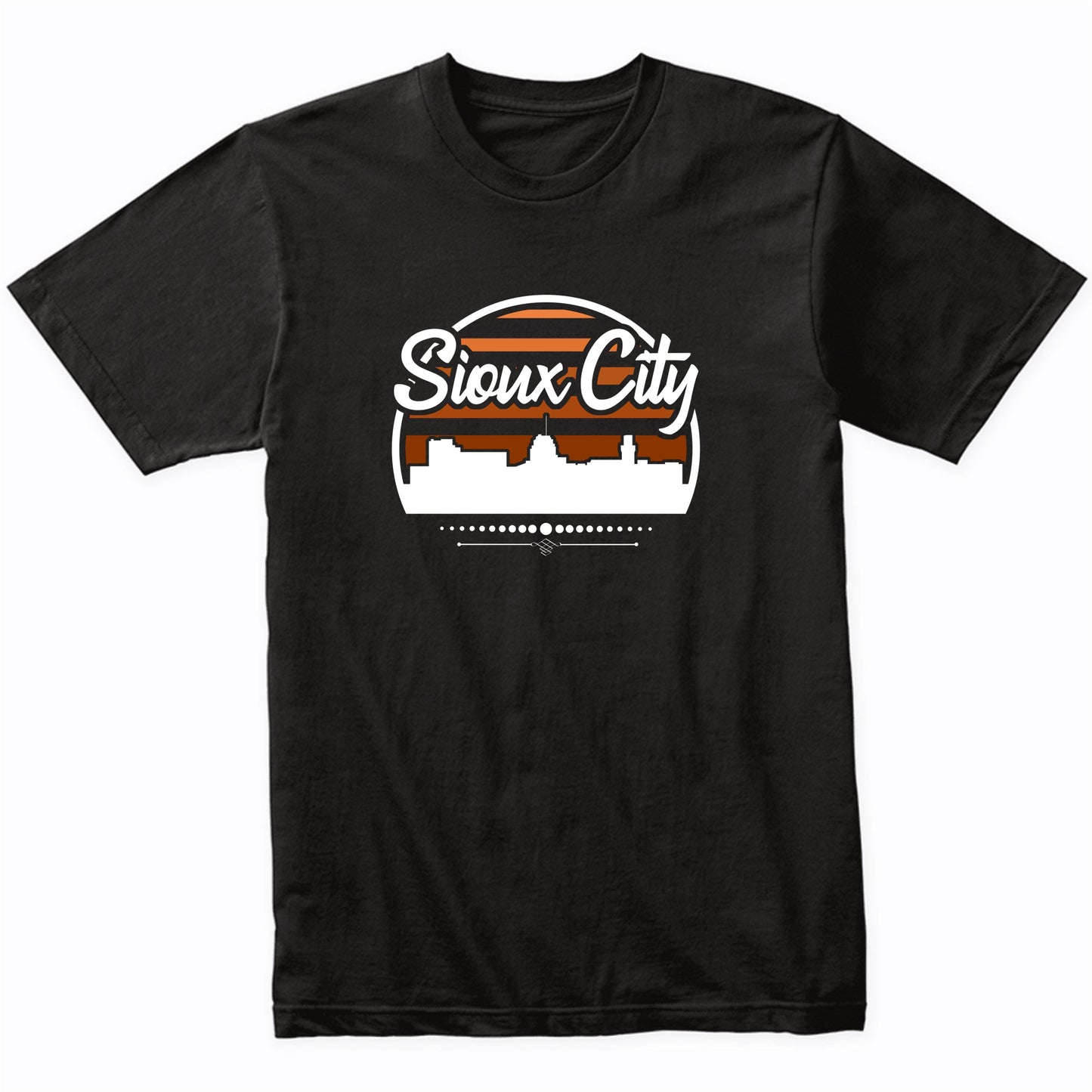Retro Sioux City Iowa Sunset Skyline T-Shirt