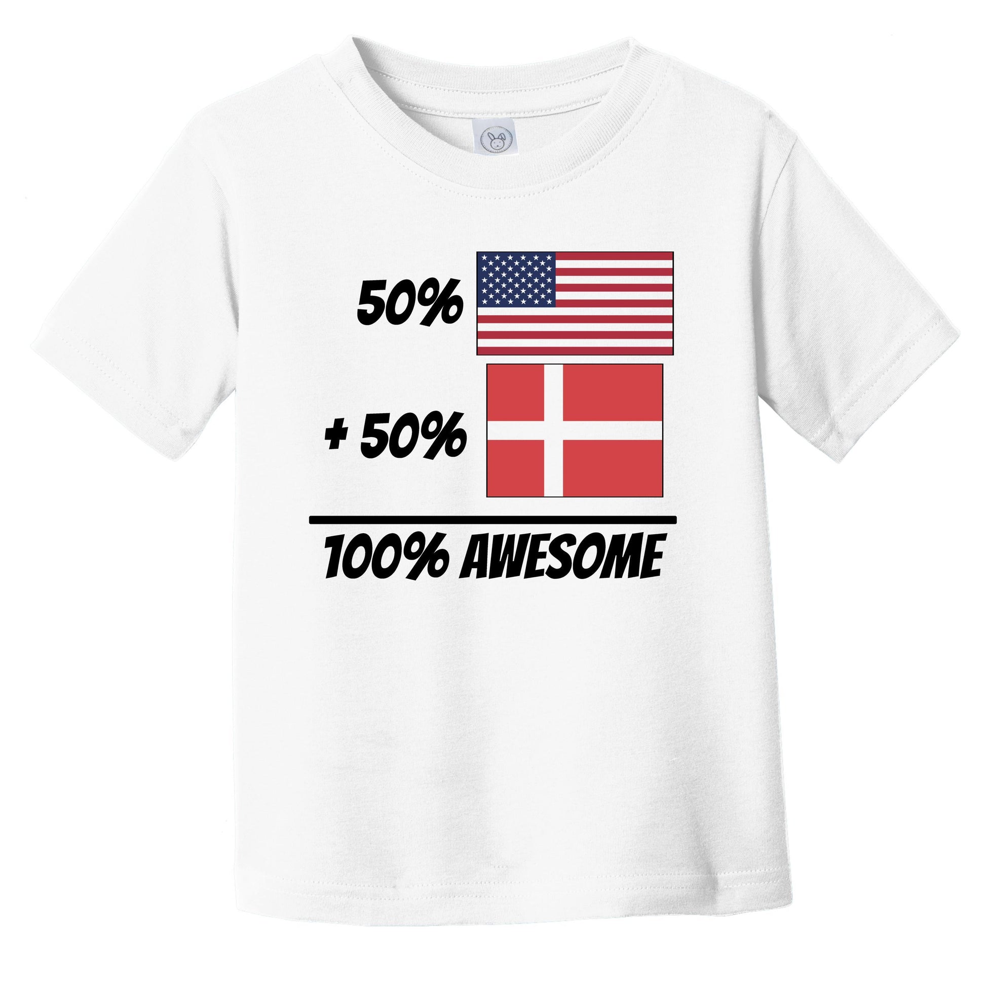 50% American Plus 50% Danish Equals Cute Denmark Flag Inf – Really Awesome Shirts