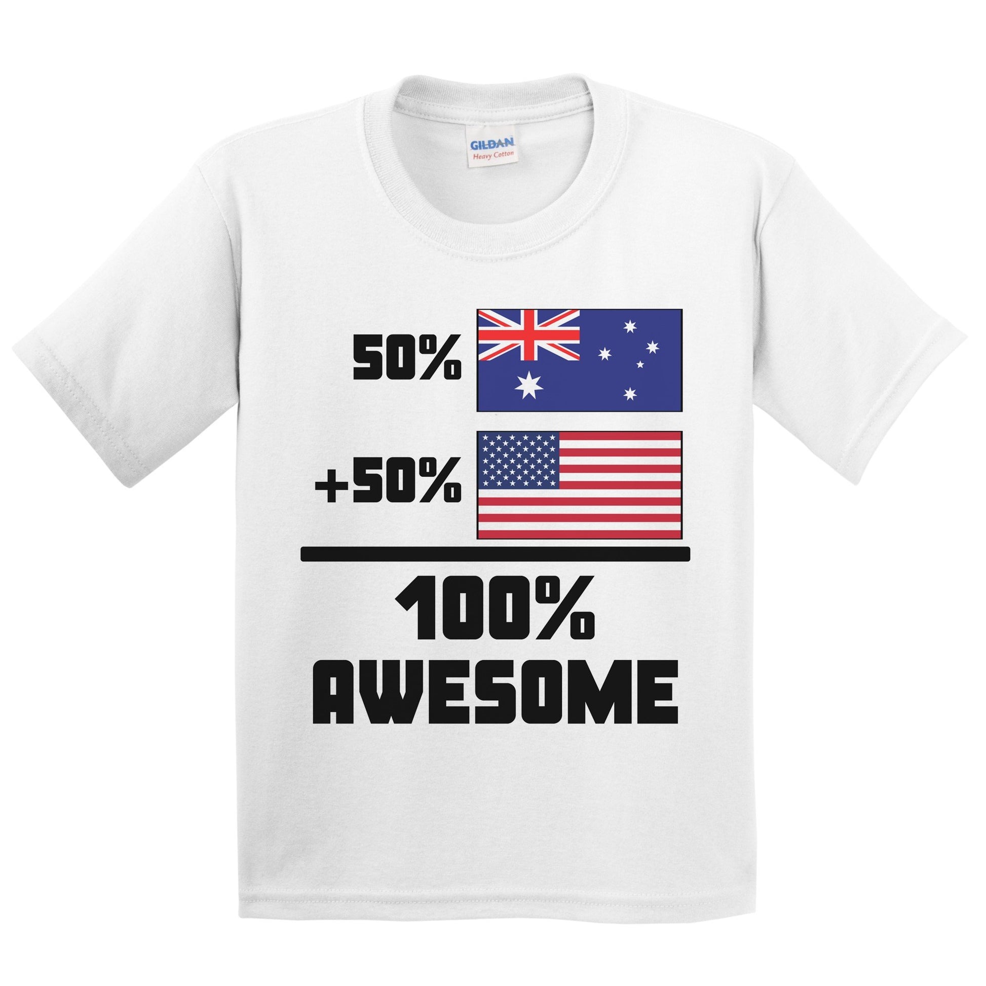Unødvendig fritaget absorberende 50% Australian 50% American 100% Awesome Funny Flag Kids Youth T-Shirt –  Really Awesome Shirts