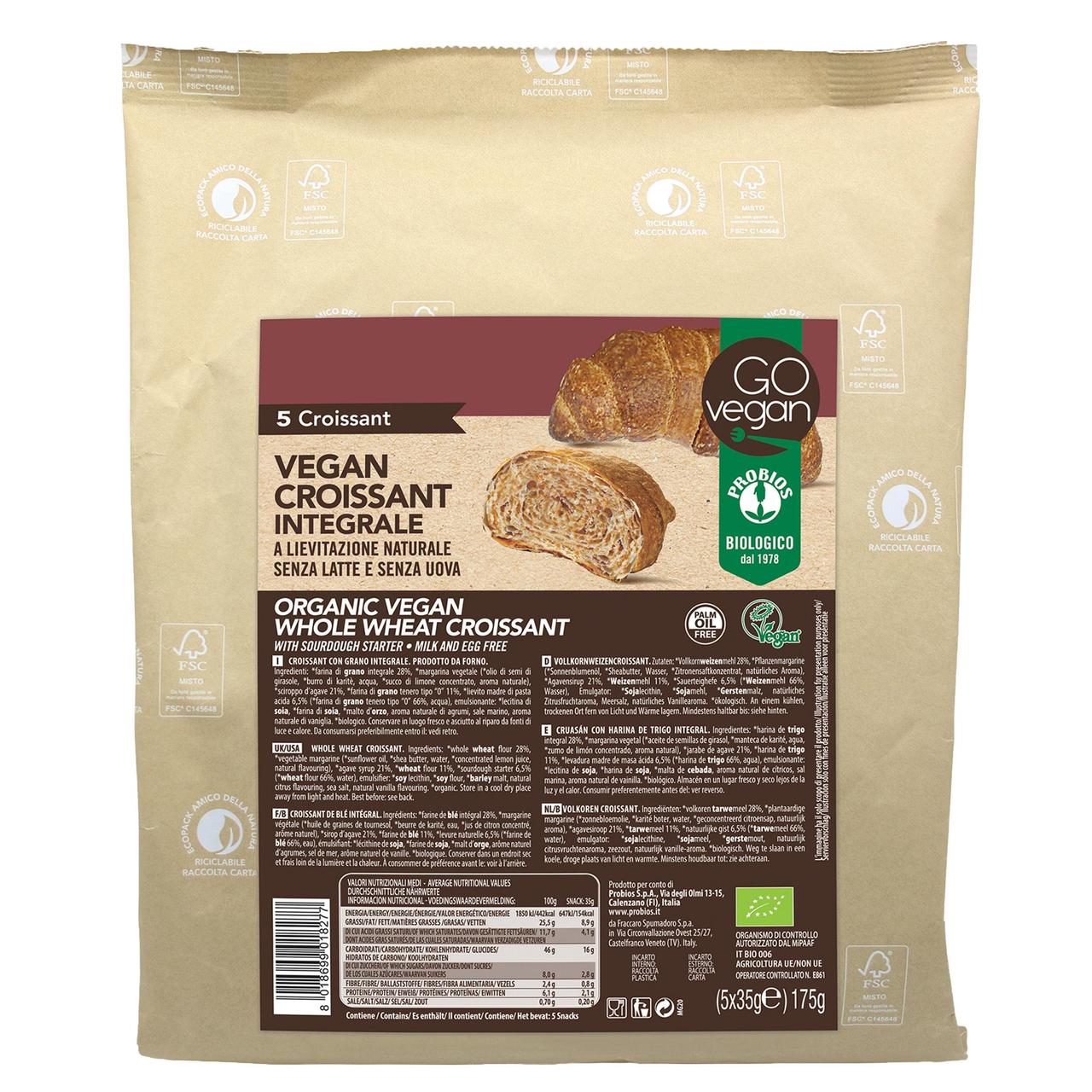 Picture of Go Vegan Whole Wheat Croissant 5 x 35g