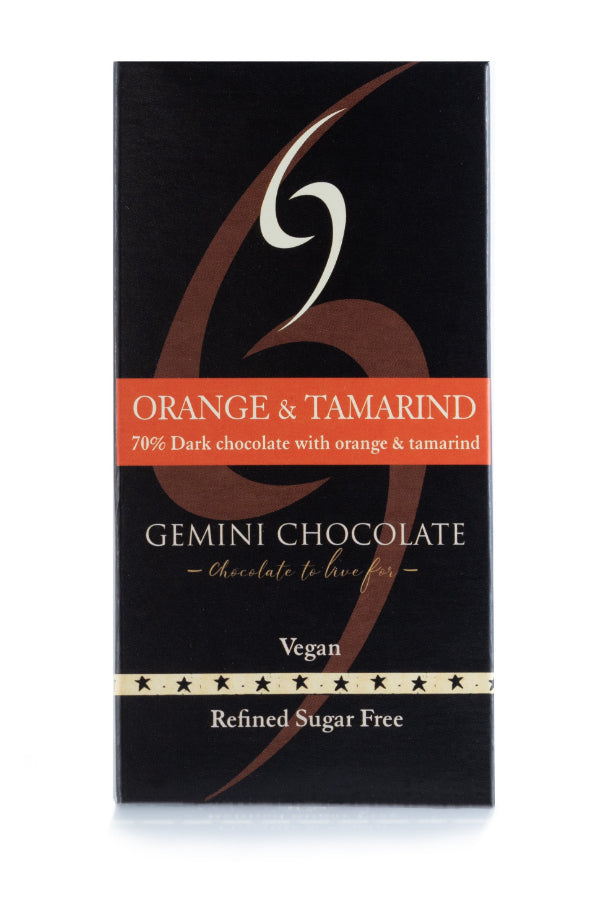 Picture of Gemini Chocolate 70% Dark Chocolate Bar with Orange and Tamarind 45g