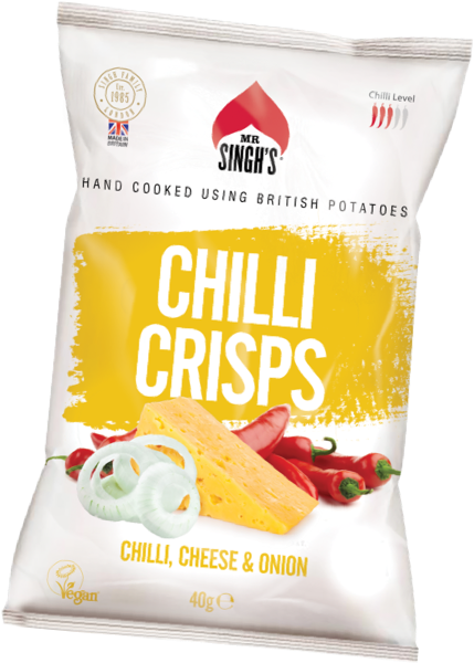 Picture of Mr Singh's Chilli, Cheese & Onion Crisps 40g
