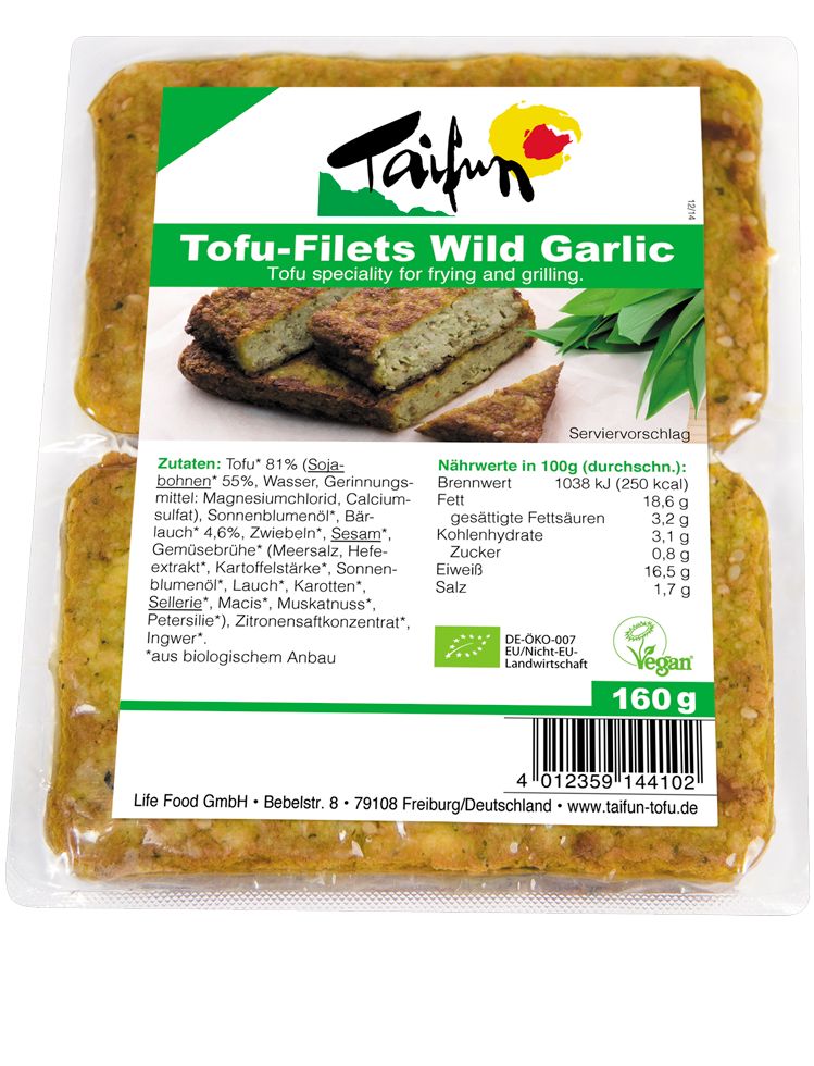 Picture of Taifun Organic Tofu Filets Wild Garlic 160g