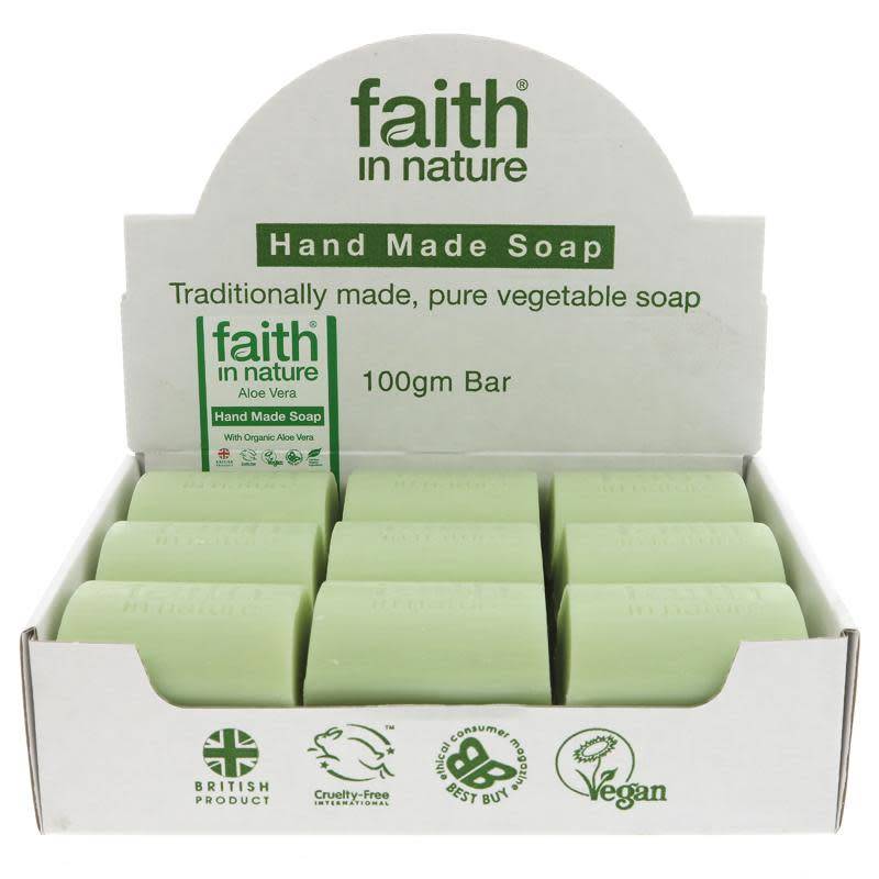 Picture of Faith in Nature Aloe Vera Soap 100g - Unwrapped