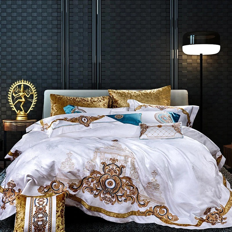  Luxury Bedding Sets Satin Cotton Royal Wedding Bedspread 800TC