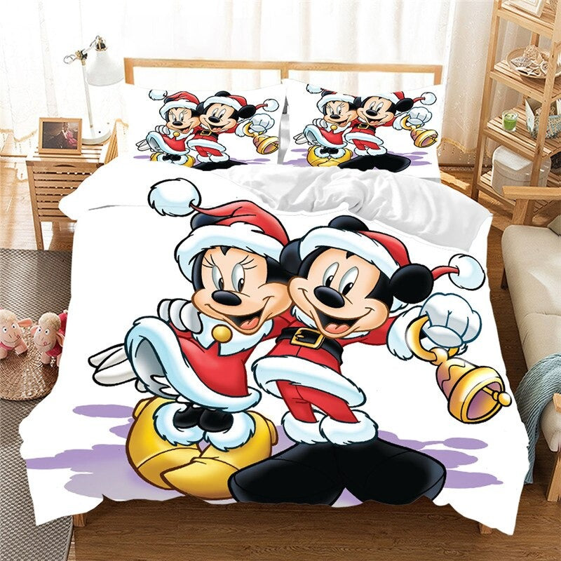 Christmas Bedding Sets 3D Mickey Minnie Home Textile Bed Linens Great Gift For Children
