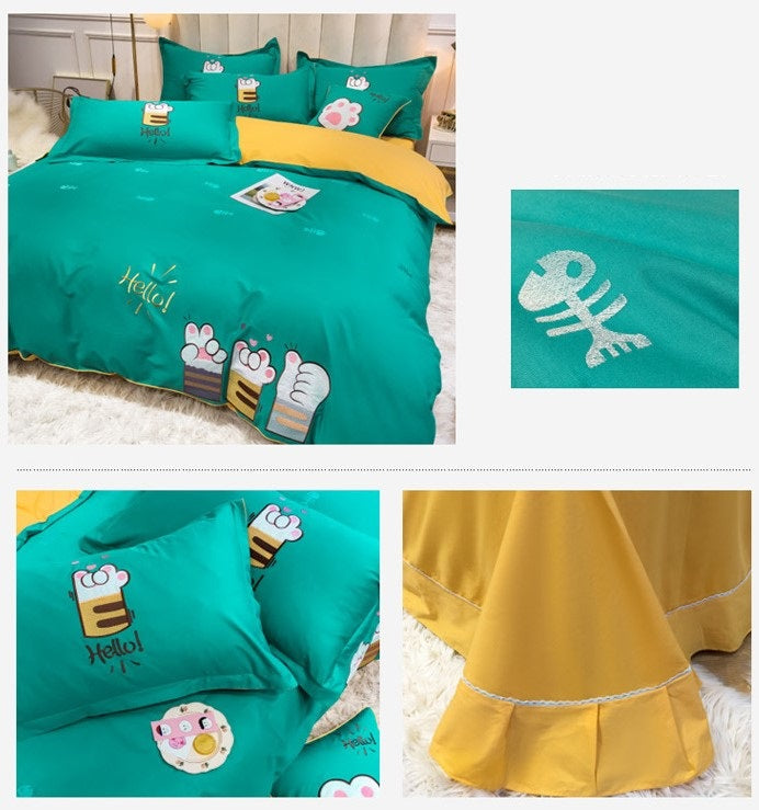 Kids Bedding Sets 60 Long-Staple Cotton Satin Embroidery 