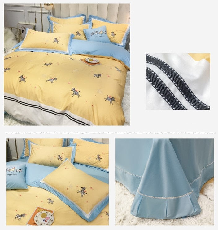 Kids Bedding Sets 60 Long-Staple Cotton Satin Embroidery 